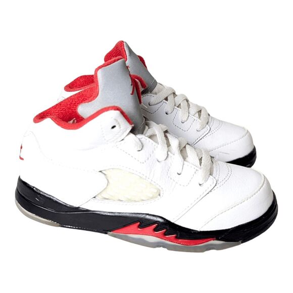 NIKE Air Jordan 5 Retro 'Fire Red' TD Sneakers Suze 9C - Picture 3 of 7
